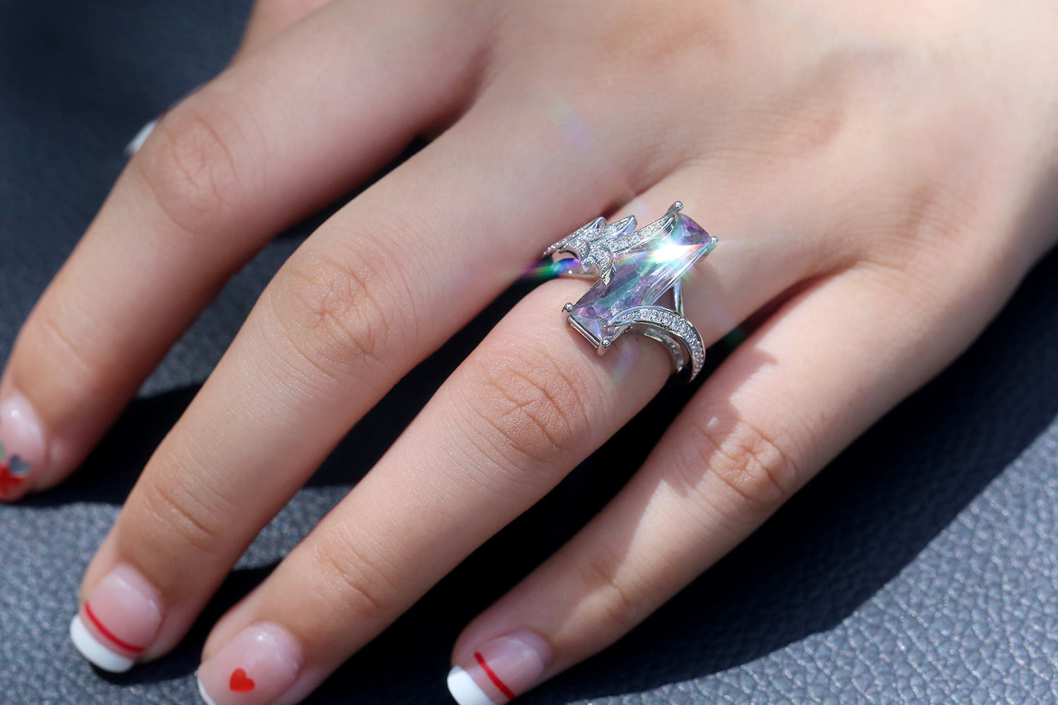 Seven color topaz diamond ring - Rings -  Trend Goods