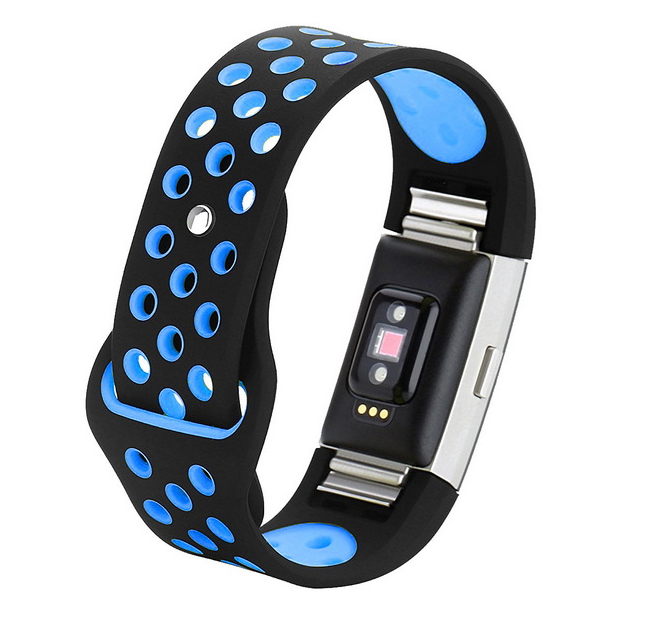 Monochrome Round Hole Silicone Strap for Fitbit Charge2 - Watch Accessories -  Trend Goods