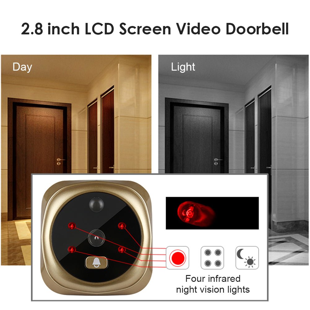 2.8 Inch Infrared Night Vision Camera Intelligent Peephole & Video Doorbell - Smart Home -  Trend Goods