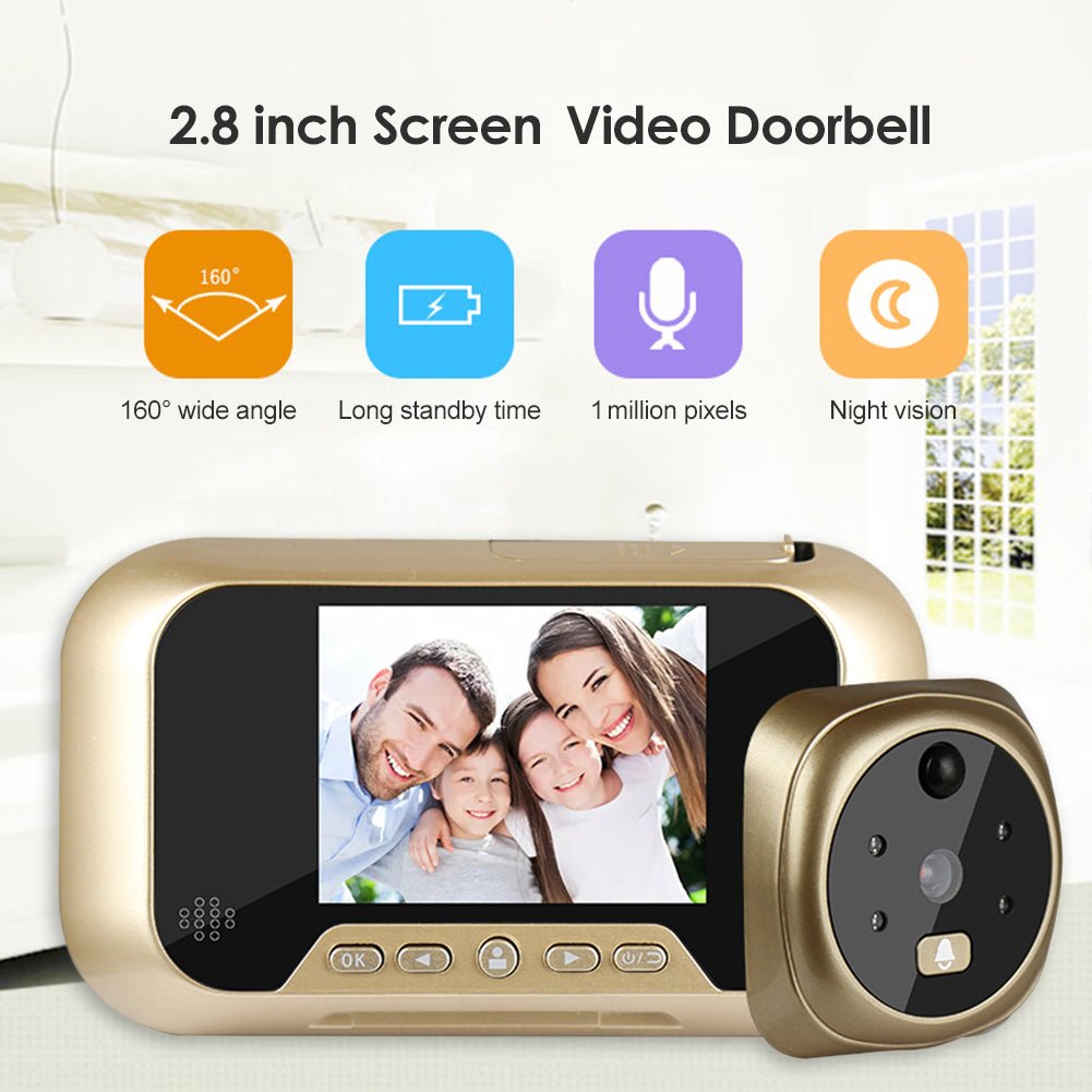 2.8 Inch Infrared Night Vision Camera Intelligent Peephole & Video Doorbell - Smart Home -  Trend Goods