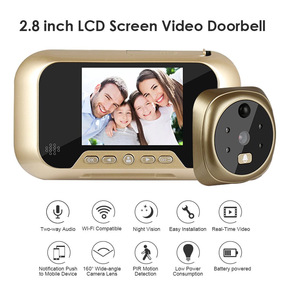 2.8 Inch Infrared Night Vision Camera Intelligent Peephole & Video Doorbell - Smart Home -  Trend Goods