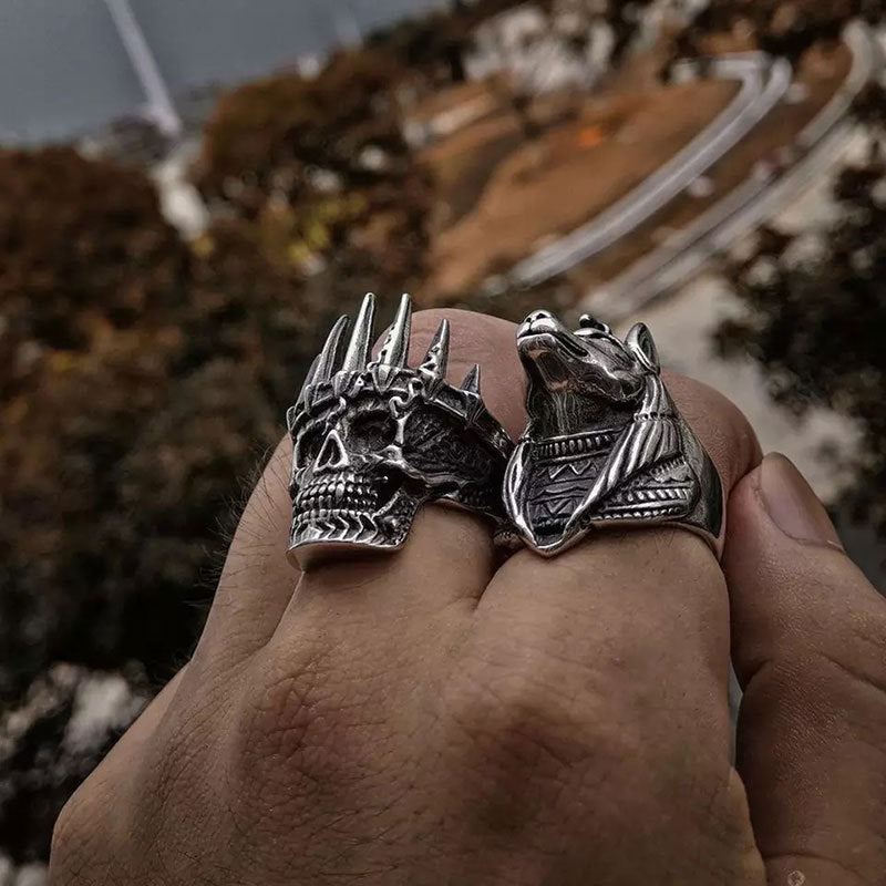 Exaggerated punk crown skull ring - Rings -  Trend Goods