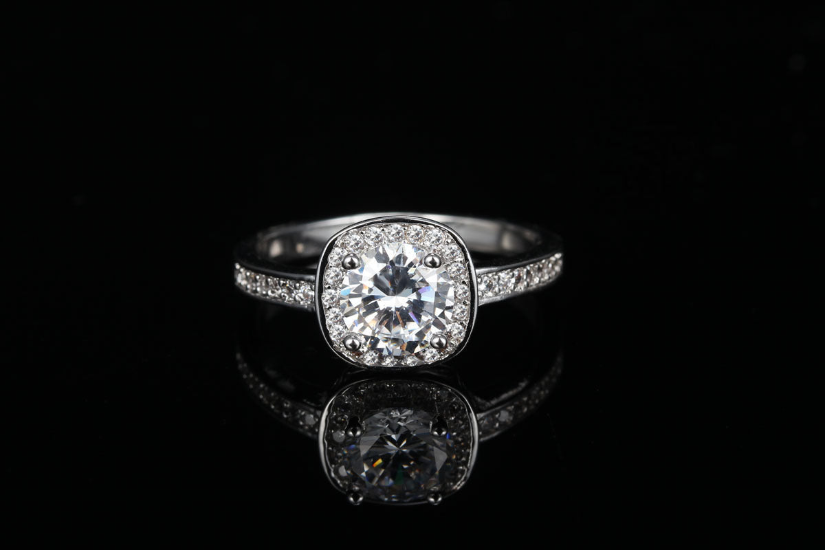 Silver plated zircon ring - Rings -  Trend Goods
