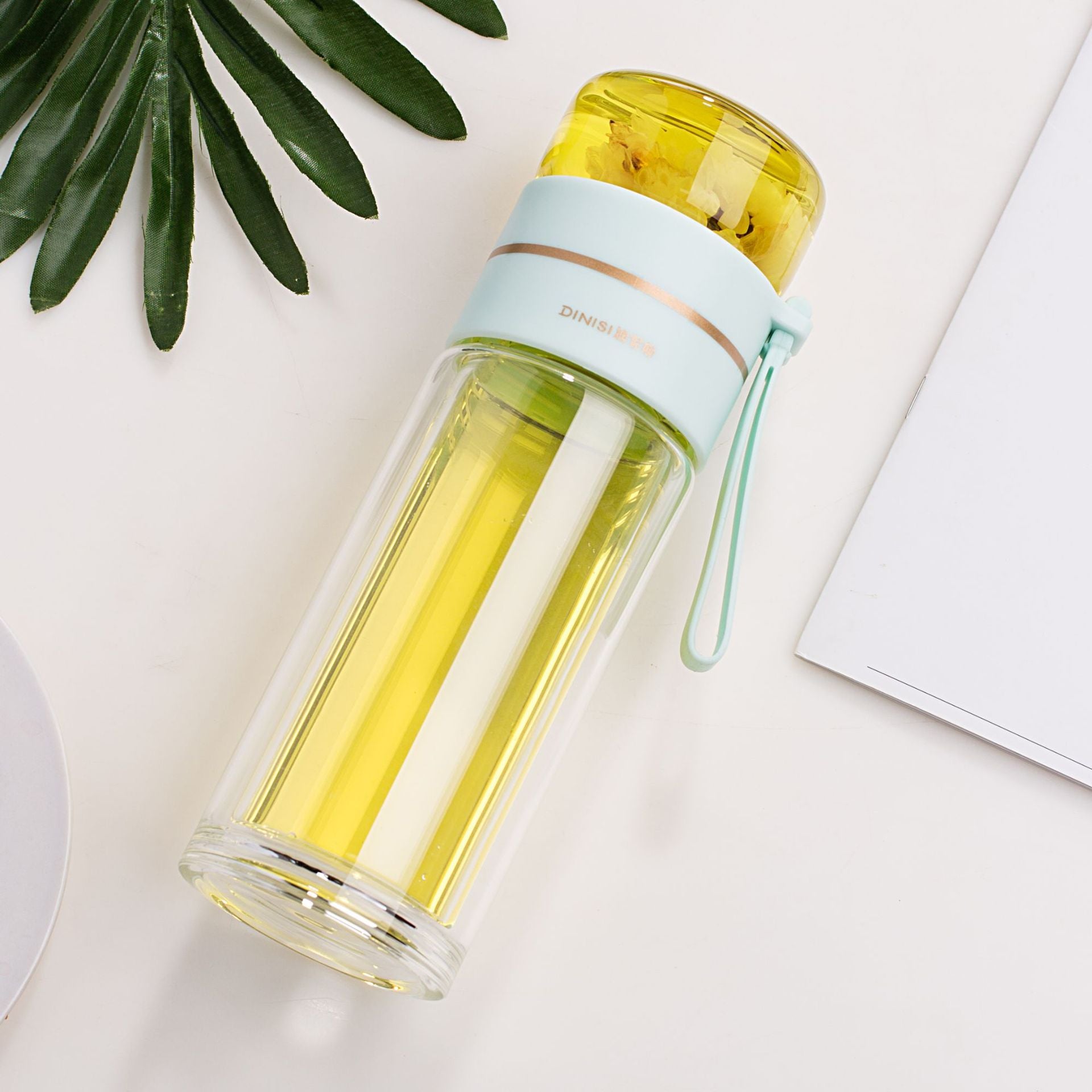 Leakproof Glass Water Bottle With Tea Infuser Filter Tea Separation Double Wall Glass Bottle - Tea Maker -  Trend Goods