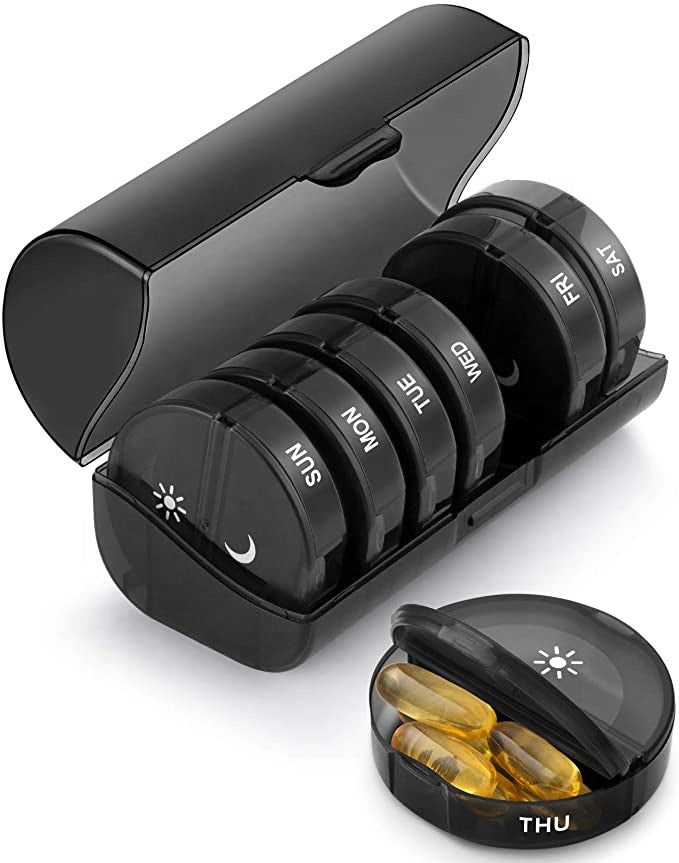 Seven Days Round Mini Travel Moisture-proof 14 compartment Pill Box - Pillboxes -  Trend Goods