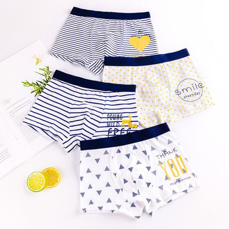 Boys' Flat Corner Fine Shuttle Cotton Underwear - Boxers -  Trend Goods