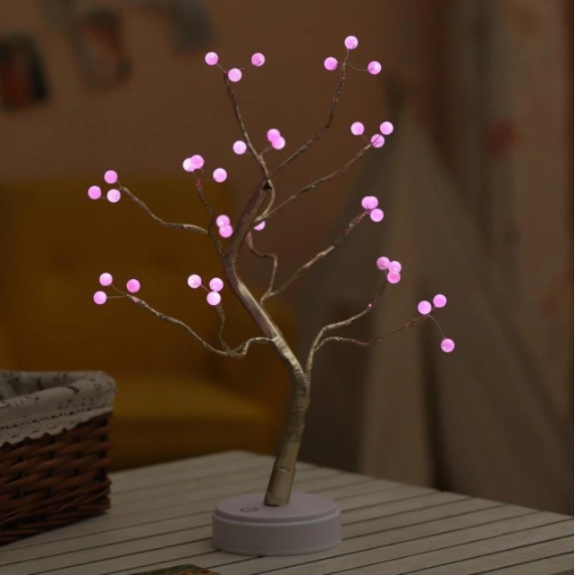 Tree Light Touch Switch Pearl Star Night Light - Home Decor -  Trend Goods