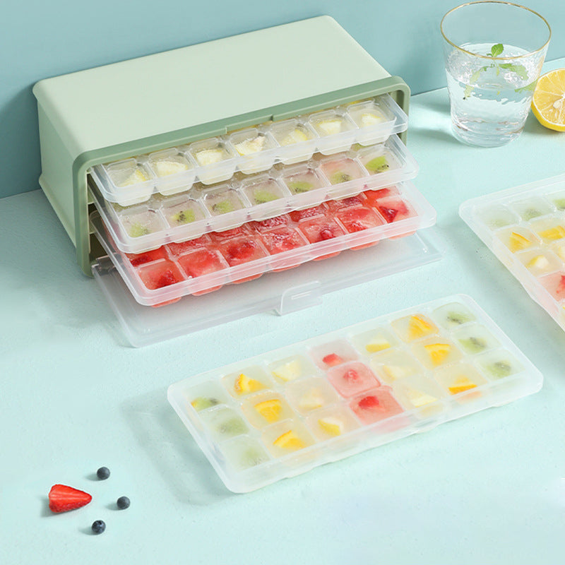 Drawer Type Plastic Ice Cube Mold With Lid And Bin - Ice Cubes -  Trend Goods