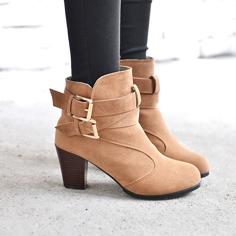 High Heels Leather Ankle Boots - Boots -  Trend Goods