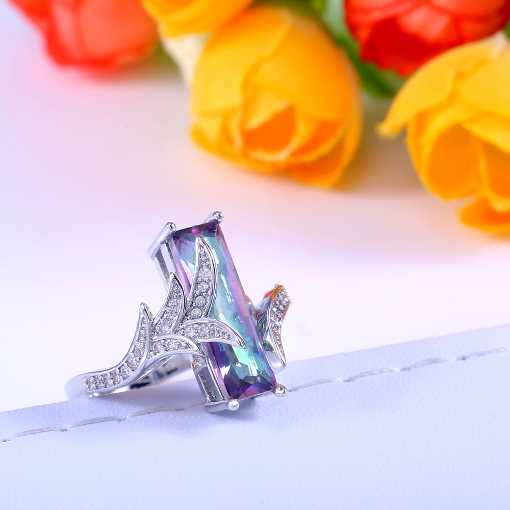 Seven color topaz diamond ring - Rings -  Trend Goods