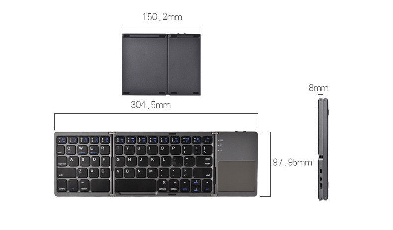 Folding Mini Keyboard Tablet Phone Computer Wireless Foldable Bluetooth Keyboard - Keyboards -  Trend Goods
