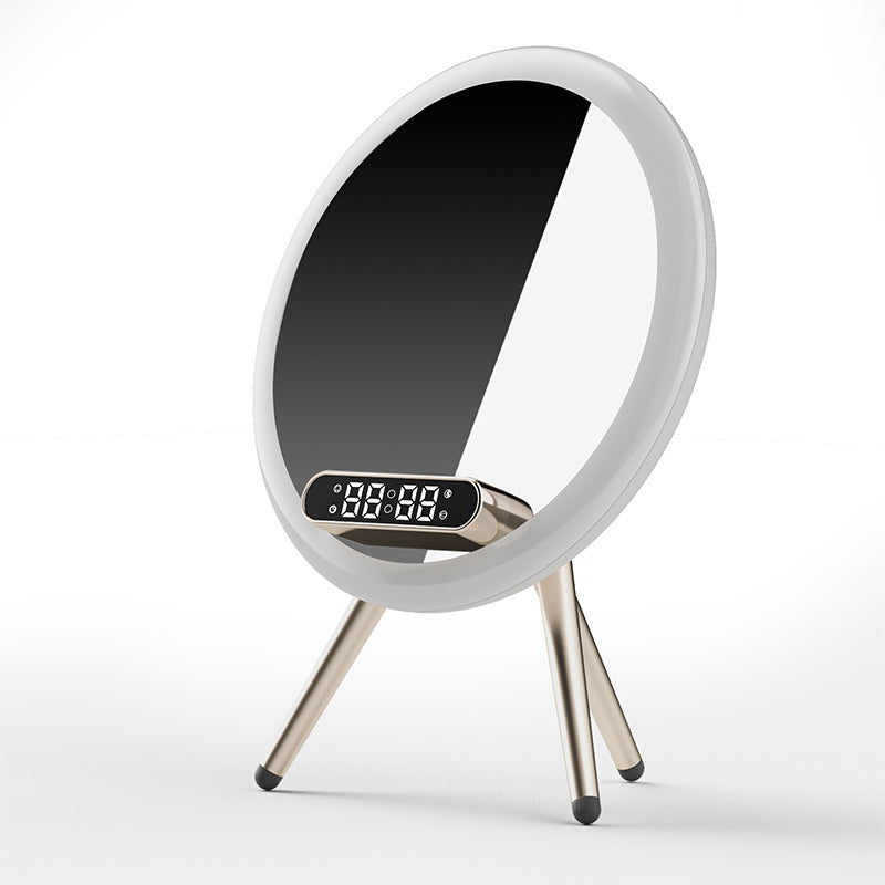 Multi-function LED Mirror Alarm Clock Wireless Charger Bluetooth Speaker - Make-up Mirrors -  Trend Goods