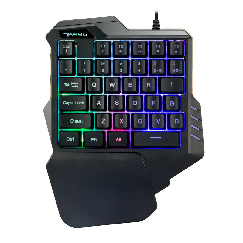 Portable One-Handed Mechanical Gaming Keyboard RGB Backlit - Gaming Gear -  Trend Goods