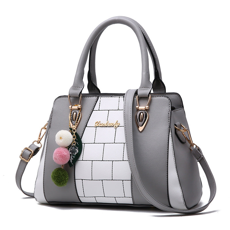 Fashion Handbag with Contrasting Colors - Shoulder Bags -  Trend Goods