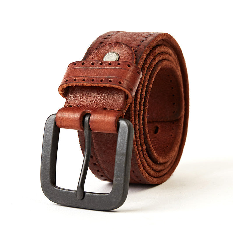 Men's Leather Belt Pin Buckle Top Layer Cowhide Casual - Belts -  Trend Goods