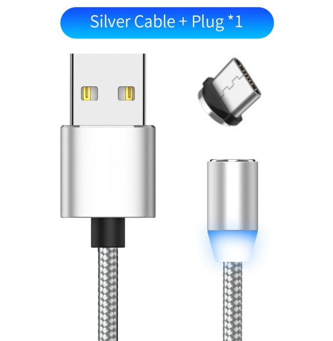 Magnetic LED charging cable 1m - Phone Cables -  Trend Goods