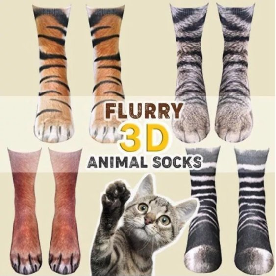 3D Animal Paw Socks Adult Cute Cat Claws Socks Unisex Long Socks - Socks -  Trend Goods