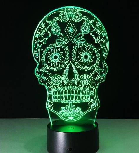 3D LED Color Changing Lamp Halloween Skull Light Acrylic 3D Hologram Illusion - LED Lamps -  Trend Goods