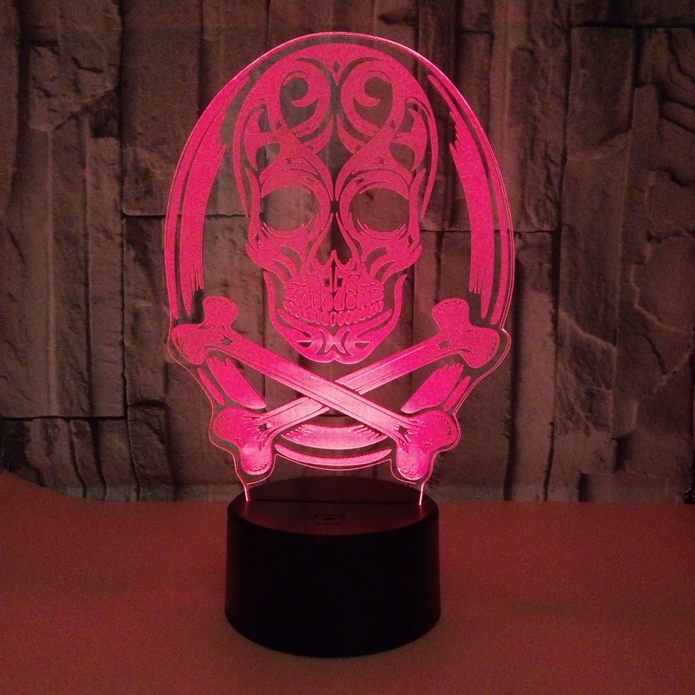 3D LED Color Changing Lamp Halloween Skull Light Acrylic 3D Hologram Illusion - LED Lamps -  Trend Goods