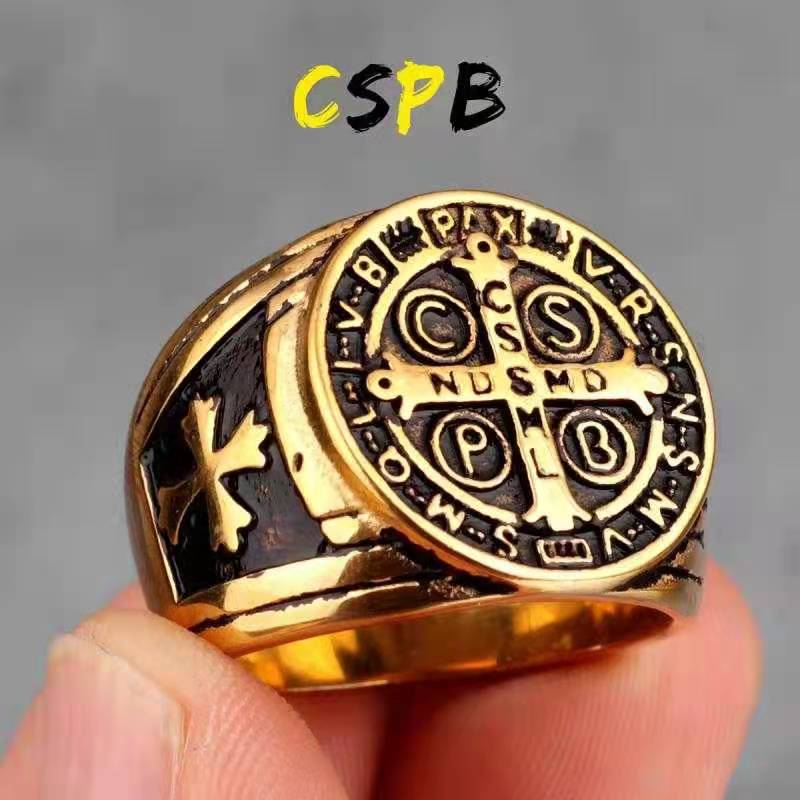 Cspb Cross Stainless Steel Titanium Ring - Rings -  Trend Goods