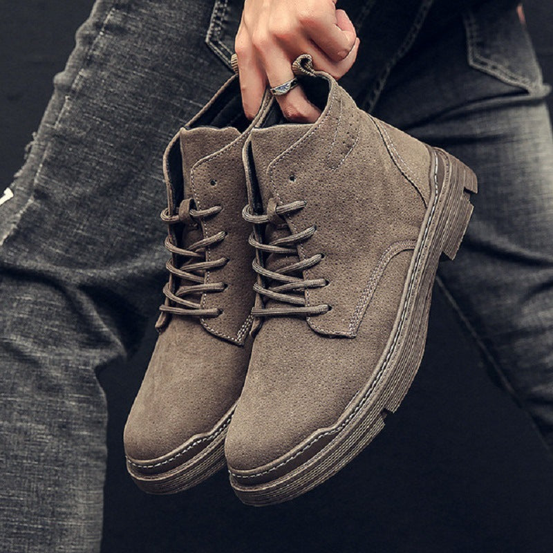 Casual Leather High-Top Boots - Boots -  Trend Goods