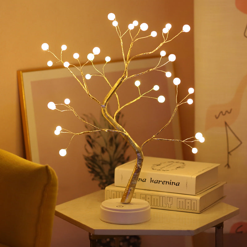 Tree Light Touch Switch Pearl Star Night Light - Home Decor -  Trend Goods