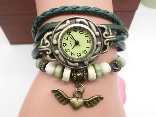 Vintage casual flying heart pendant bracelet belt watch - Watches -  Trend Goods