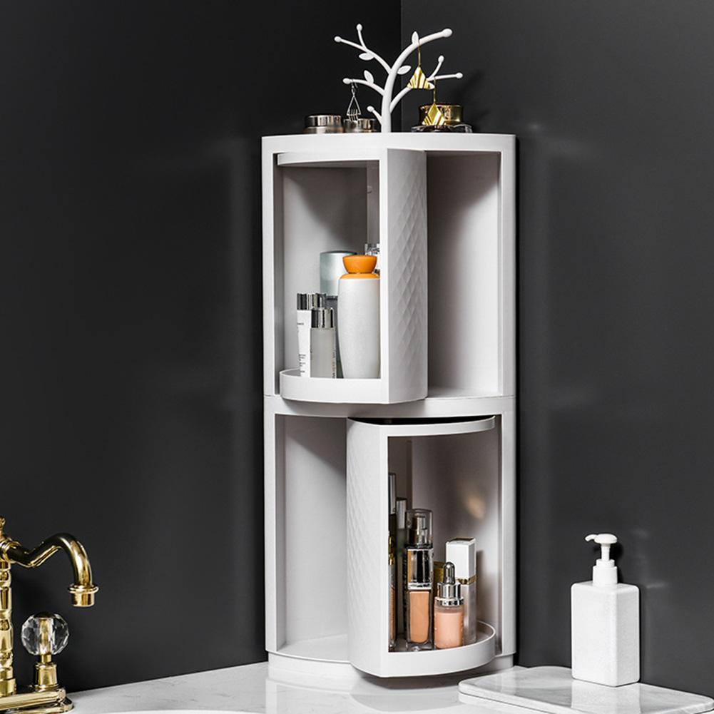 Rotatable Bathroom Organizer Corner Plastic Wall Mounted Storage Rack Box - Storage & Organizers -  Trend Goods