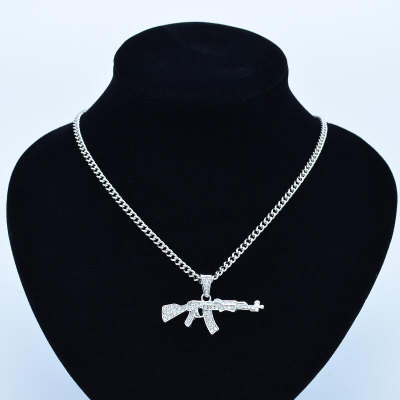 Rhinestone Army Style Male Pendant Necklace - Necklaces -  Trend Goods