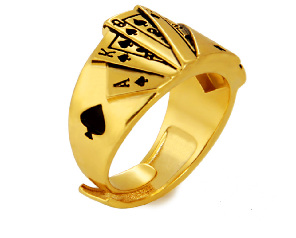 Copper plated 24k sand gold ring - Rings -  Trend Goods