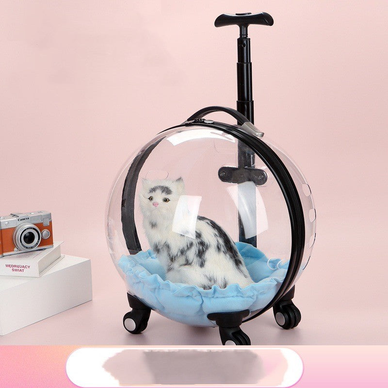 Portable Clear Space Capsule Pet Trolley - Pet Bags -  Trend Goods