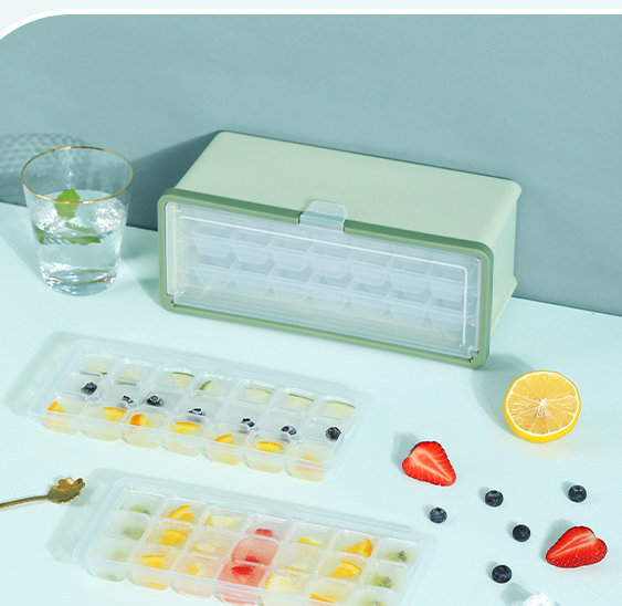 Drawer Type Plastic Ice Cube Mold With Lid And Bin - Ice Cubes -  Trend Goods