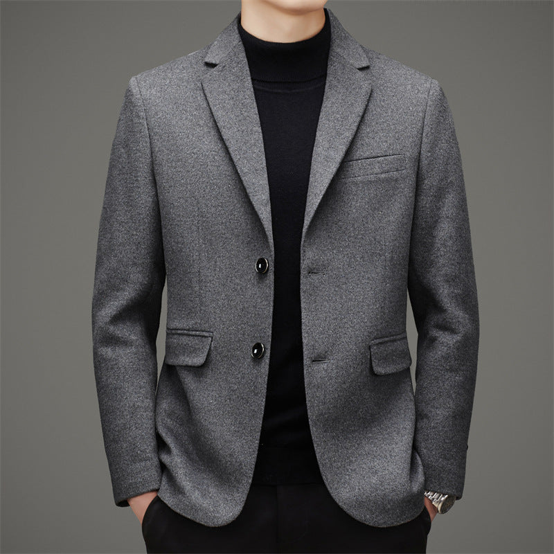 Men's Business Casual Solid Color Wool Tweed Suit Top - Suit Tops -  Trend Goods