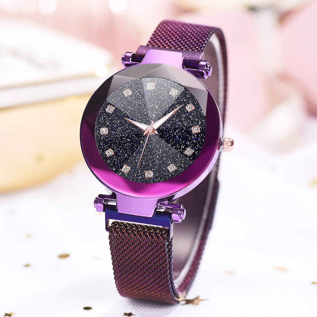 Square Diamond Rhinestone Starry Sky Face Ladies Watch Set with Bracelet - Watches -  Trend Goods