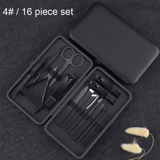 Black Stainless Steel Nail Clipper Tool Set - Nail Care Sets -  Trend Goods
