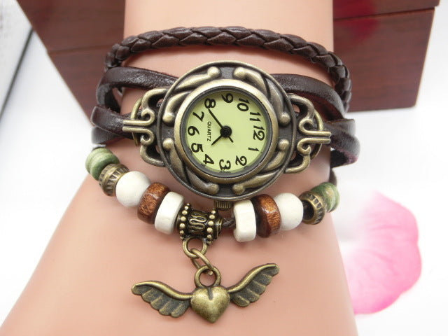 Vintage casual flying heart pendant bracelet belt watch - Watches -  Trend Goods