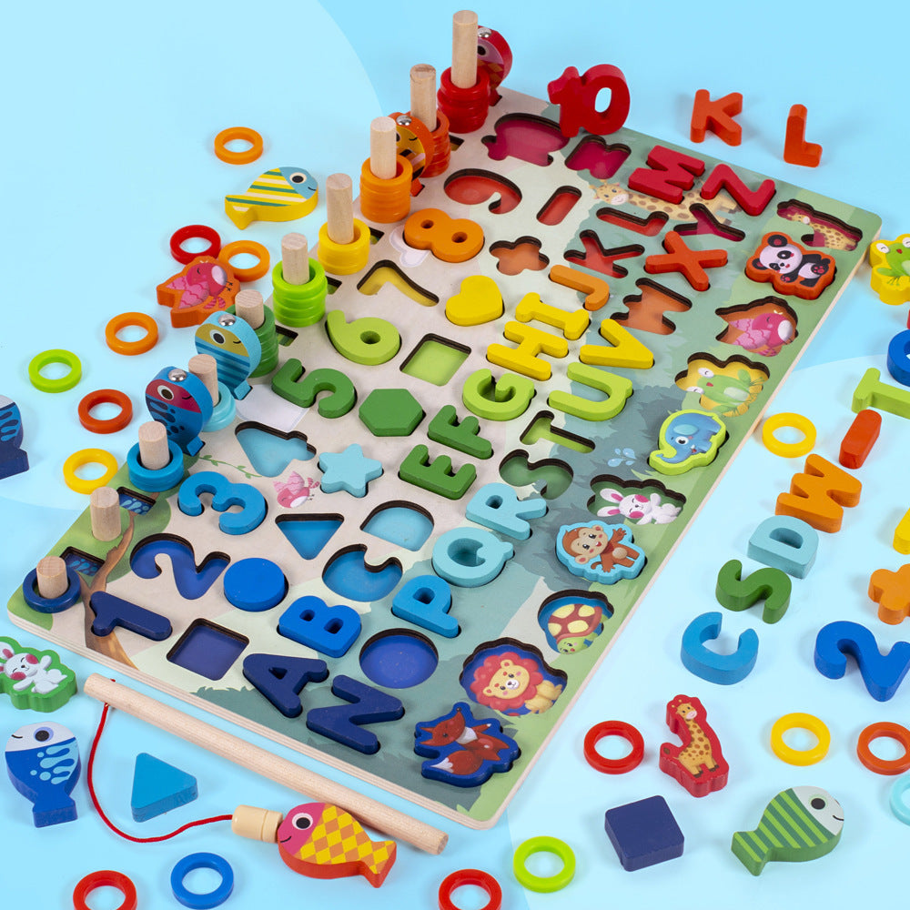 Children Baby Colorful 3D Geometric Alphabet Number Puzzle Educational Toy - Educational Toys -  Trend Goods