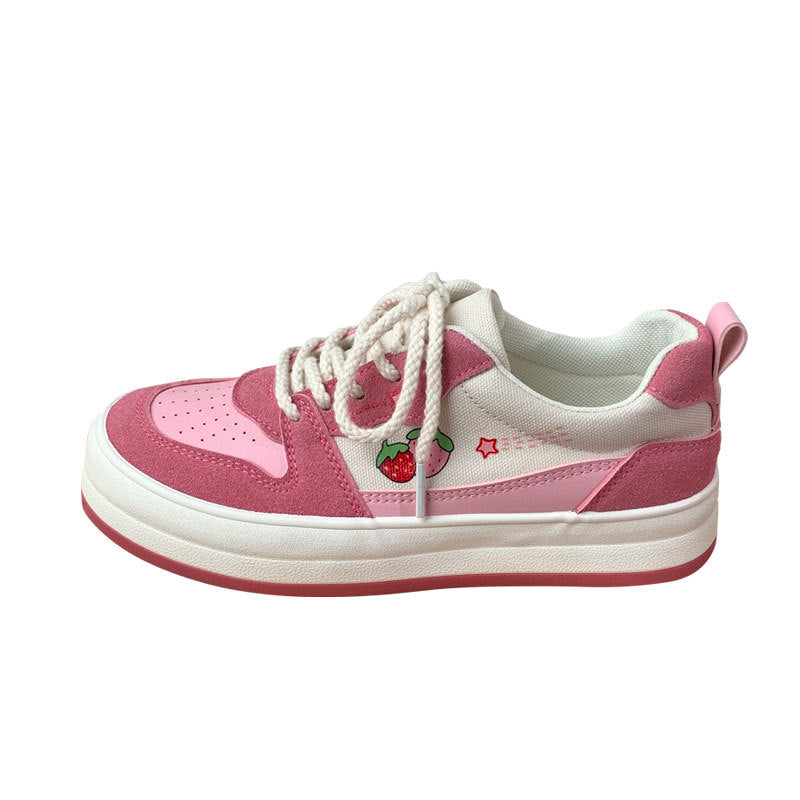 Schoolgirls Canvas Shoes Thick Bottom White Retro Sneakers - Sneakers -  Trend Goods