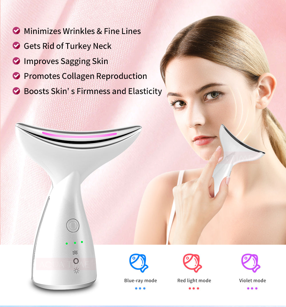 EMS Microcurrent Neck Face Beauty Device With 3 Colors LED Photon Therapy Skin Tighten Face Lifting Devices - Skin Care -  Trend Goods