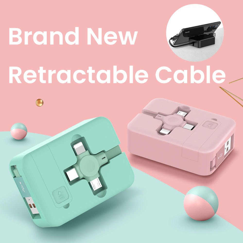 3 In 1 Retractable USB Cable Macaron Type C Micro Cable I Phone With Phone Stand Charging Data Cable - Phone Cables -  Trend Goods