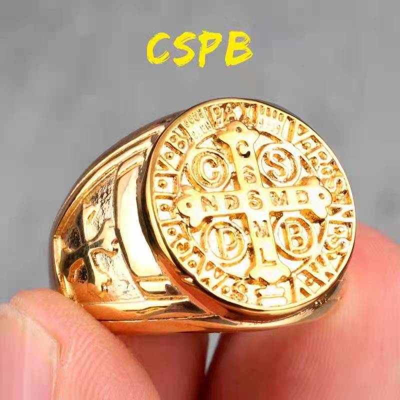 Cspb Cross Stainless Steel Titanium Ring - Rings -  Trend Goods