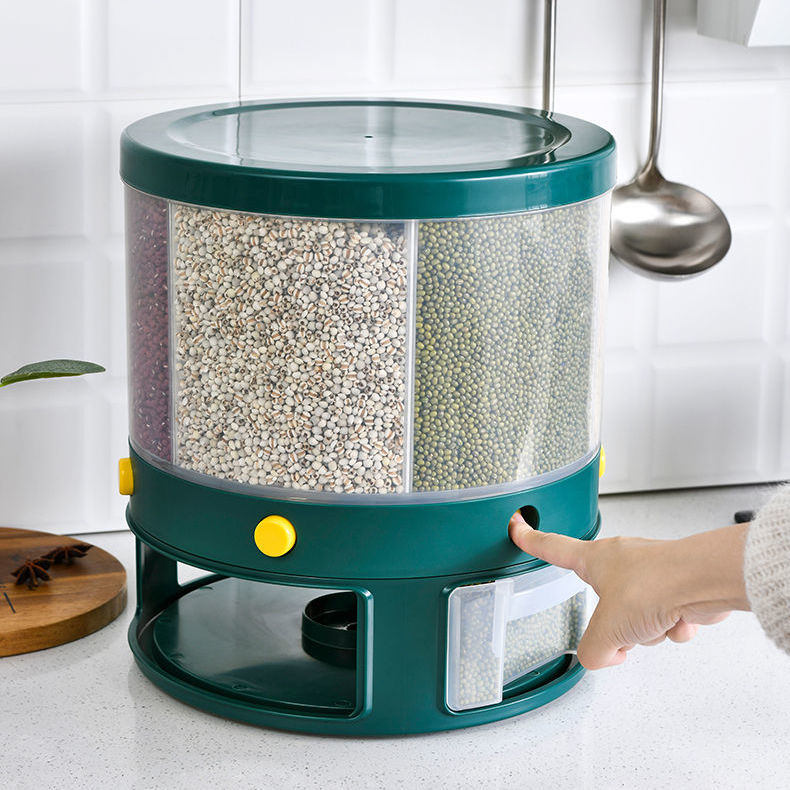Moisture-Proof And Insect-Proof Grain Storage Tank With Six Compartments - Kitchen Storage -  Trend Goods