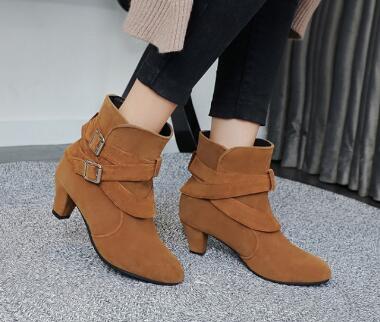 High Heels Leather Ankle Boots - Boots -  Trend Goods