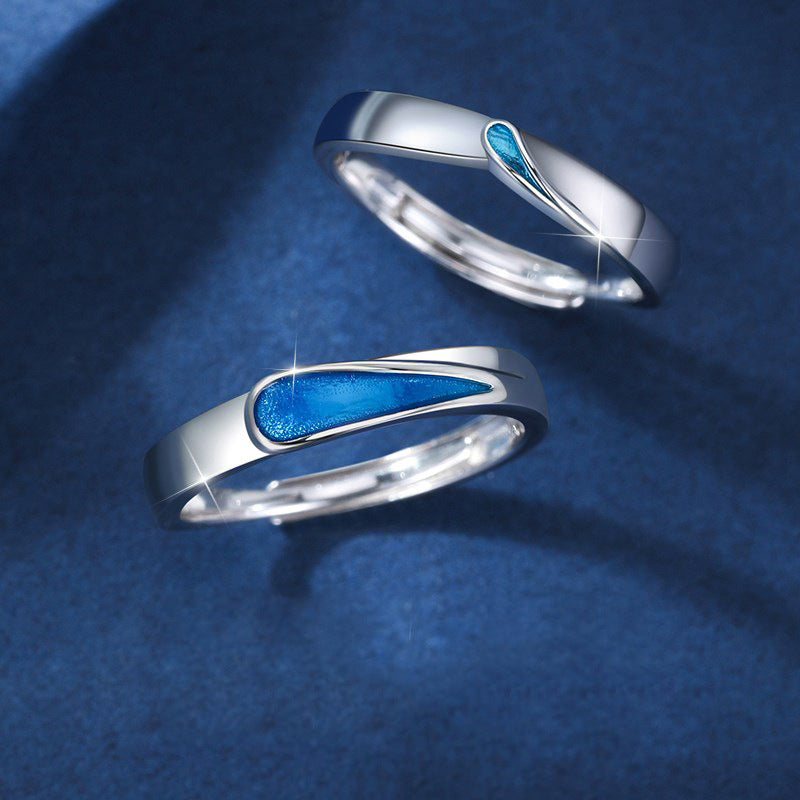 Fashion Blue Tear Ring Drops - Rings -  Trend Goods