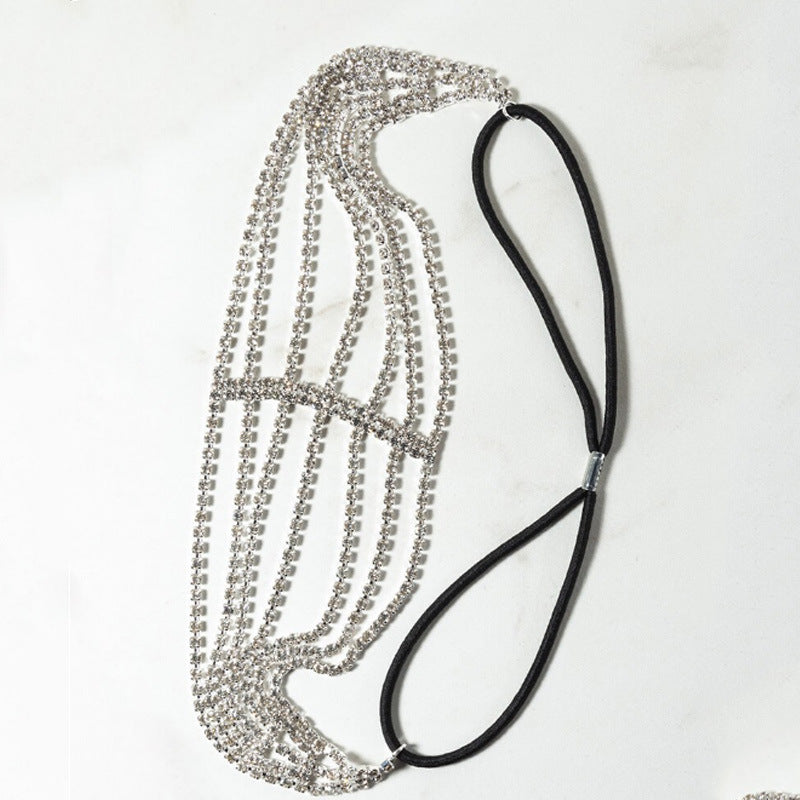 Five Rows Of Diamonds Rhinestone Elastic Headband - Hair Accessories -  Trend Goods