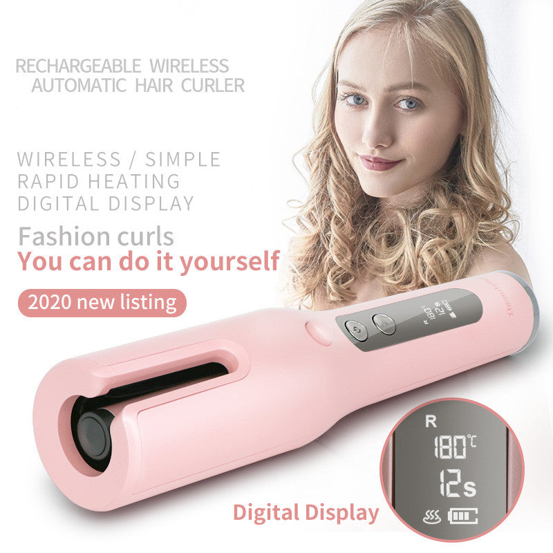 Wireless Automatic Curler USB  LCD Screen Ceramic Heating Anti-perm Curler - Hair Accessories -  Trend Goods