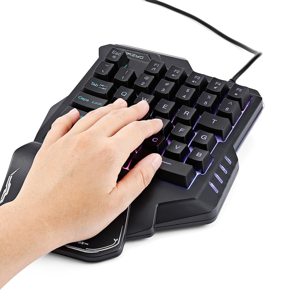 Portable One-Handed Mechanical Gaming Keyboard RGB Backlit - Gaming Gear -  Trend Goods