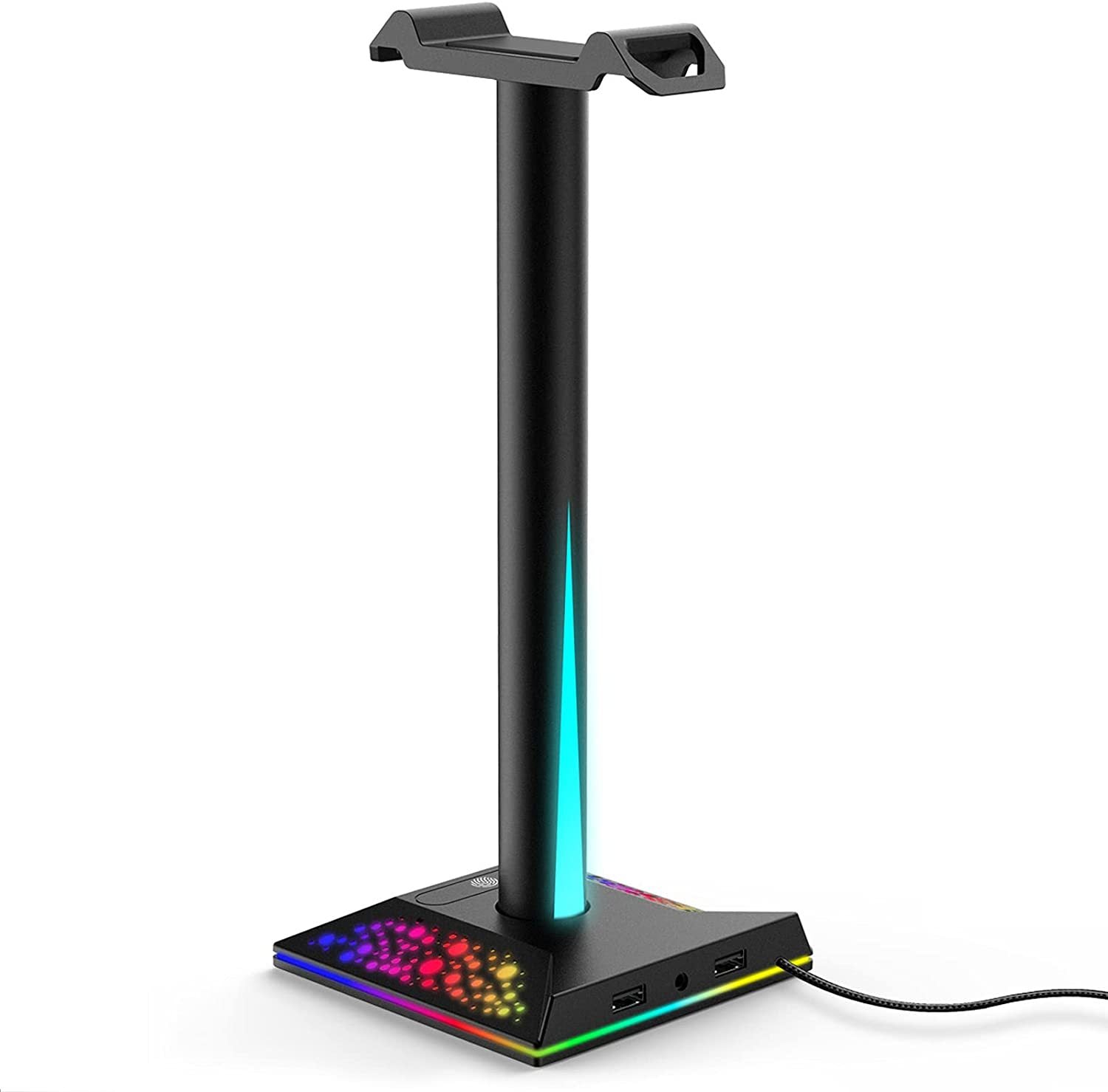 RGB Headphone Stand Ambient Light Emitting Dual USB - Headphone Accessories -  Trend Goods