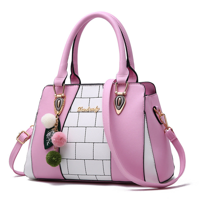 Fashion Handbag with Contrasting Colors - Shoulder Bags -  Trend Goods