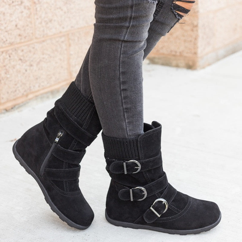 Casual Winter Strap Buckle Boots - Boots -  Trend Goods